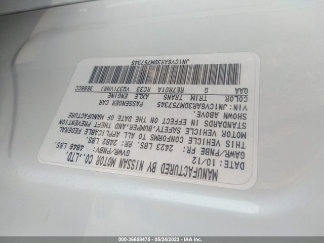 2013 INFINITI G37 SEDAN X VIN: JN1CV6AR3DM757345