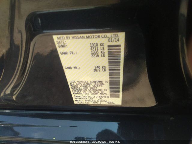 1N4AL3AP2EC278998 Nissan ALTIMA 2.5