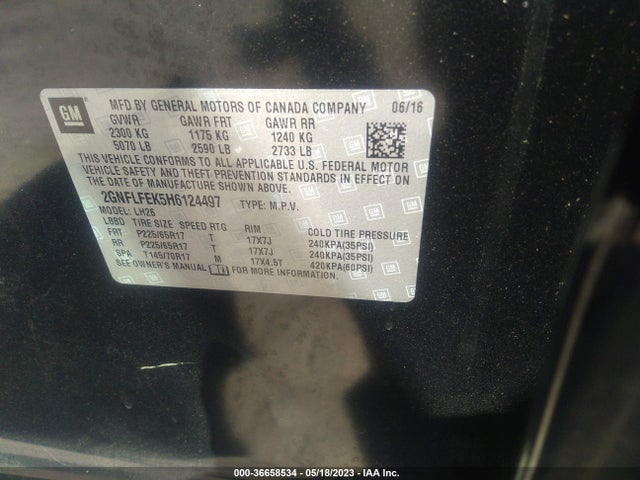 Chevrolet EQUINOX LT 2017 2GNFLFEK5H6124497 Image 10