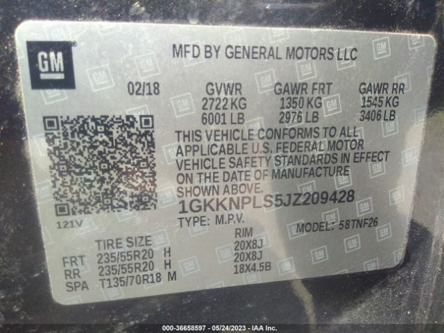 1GKKNPLS5JZ209428 GMC Acadia Denali
