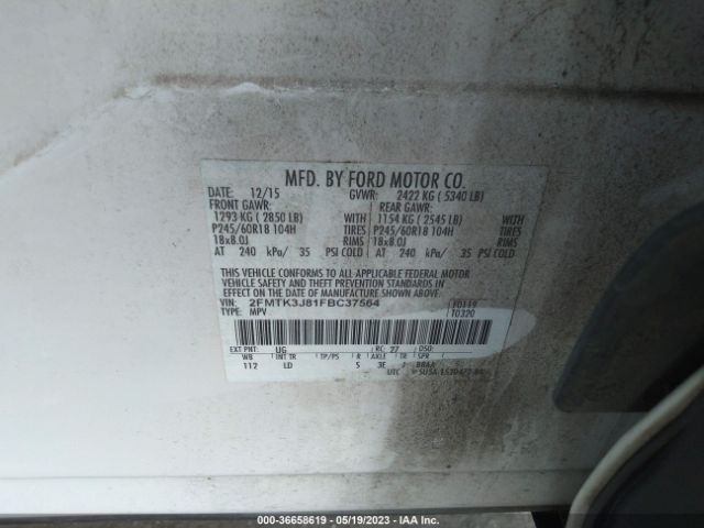 2FMTK3J81FBC37564 Ford EDGE SEL