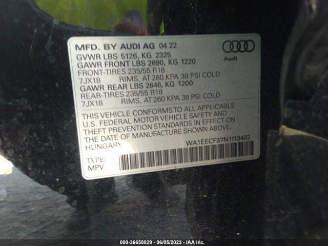 WA1EECF37N1113482 Audi Q3 S Line Premium Plus