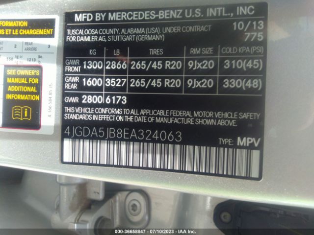 4JGDA5JB8EA324063 Mercedes-Benz M-class Ml 350