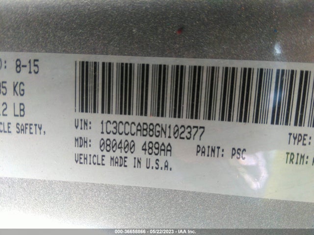 1C3CCCAB8GN102377 Chrysler 200 Limited
