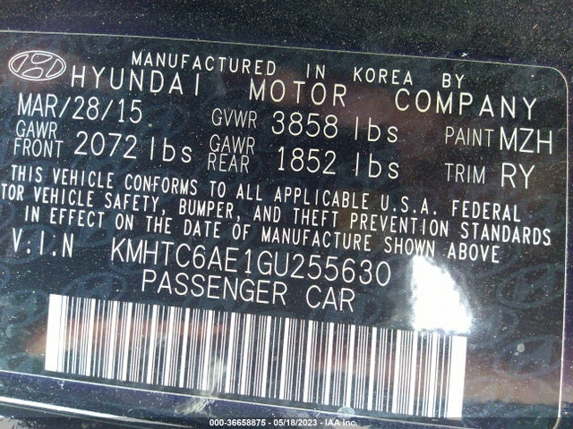 Hyundai Veloster Turbo 2016 KMHTC6AE1GU255630 Image 10