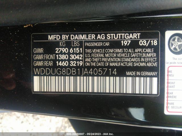 WDDUG8DB1JA405714 Mercedes-Benz S-class S 560