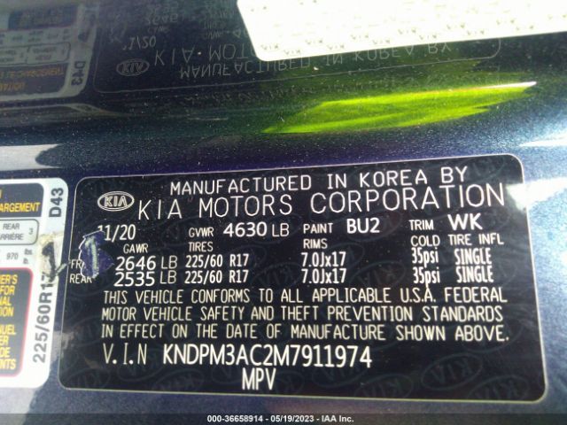 KNDPM3AC2M7911974 KIA Sportage Lx