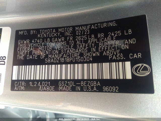 58ADZ1B18PU150304 Lexus Es Es 350