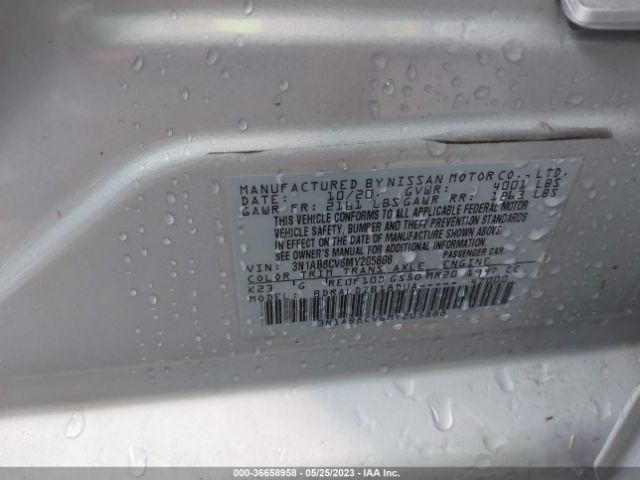3N1AB8CV6MY205888 Nissan SENTRA SV
