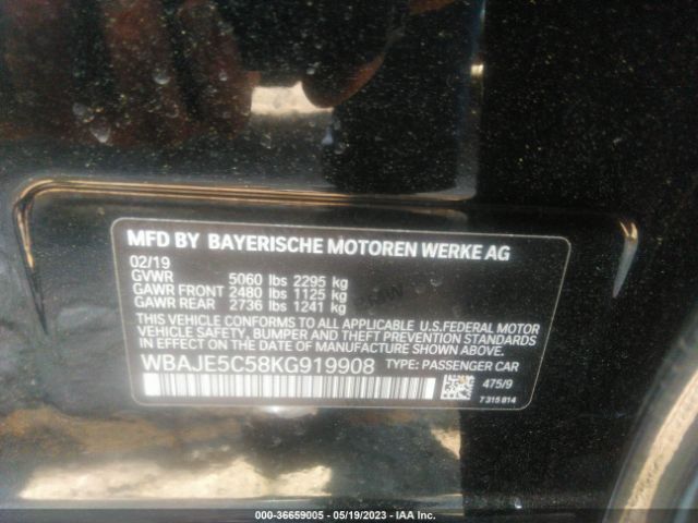 WBAJE5C58KG919908 BMW 5 Series 540i