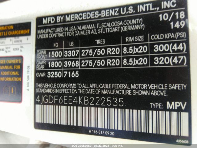 4JGDF6EE4KB222535 Mercedes-Benz Gls Gls 450