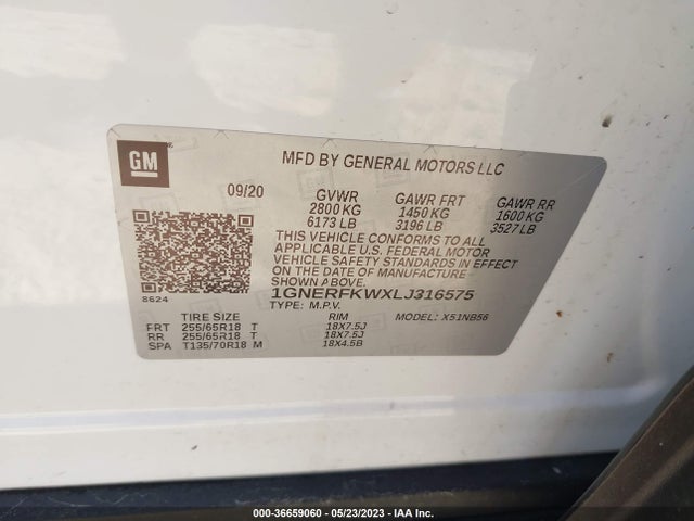 Chevrolet Traverse Ls 2020 1GNERFKWXLJ316575 Image 9