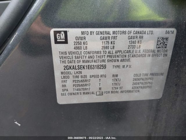 2GKALSEK1E6318259 GMC Terrain Slt