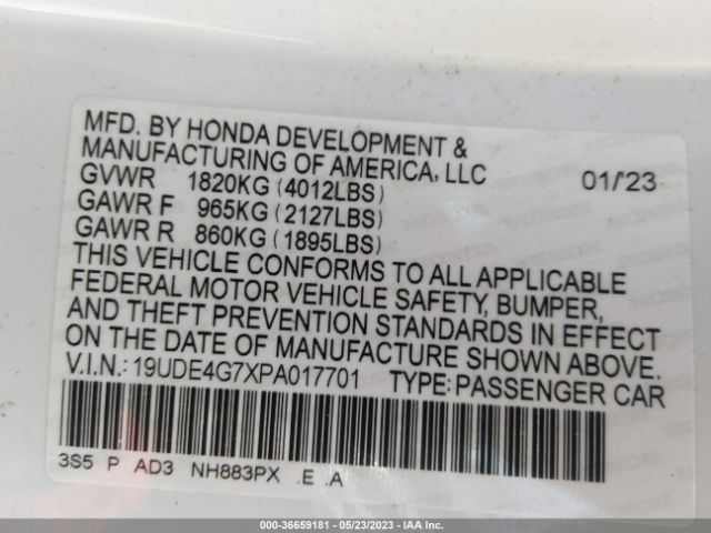 19UDE4G7XPA017701 Acura Integra W/a-spec Tech Package