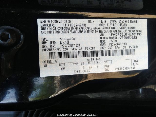 1FADP5EU6HL101193 Ford C-max Energi Se