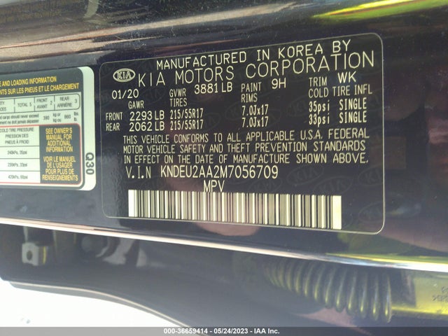 2021 KIA SELTOS S VIN: KNDEU2AA2M7056709