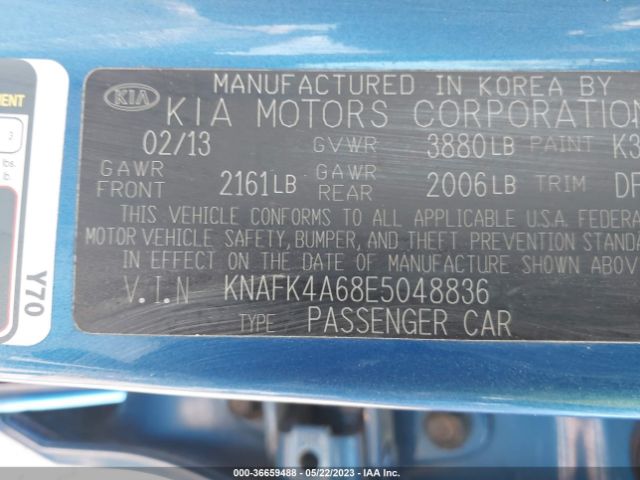 KNAFK4A68E5048836 KIA FORTE LX