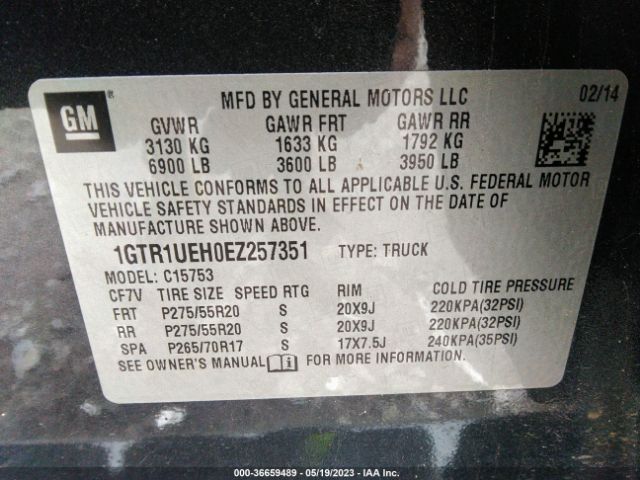 1GTR1UEH0EZ257351 GMC Sierra 1500 Sle