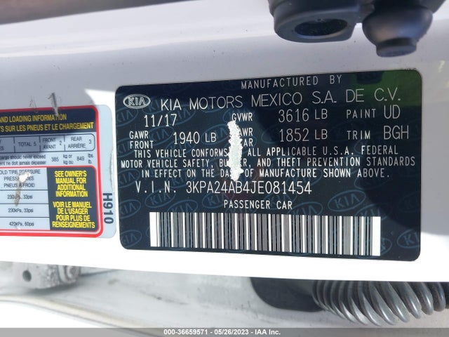 KIA RIO LX 2018 3KPA24AB4JE081454 Image 9