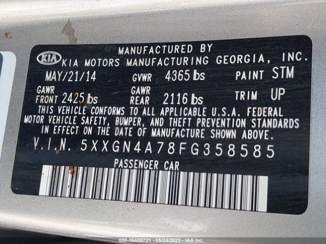 5XXGN4A78FG358585 KIA OPTIMA EX
