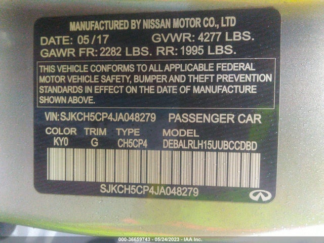 SJKCH5CP4JA048279 Infiniti Qx30 Premium