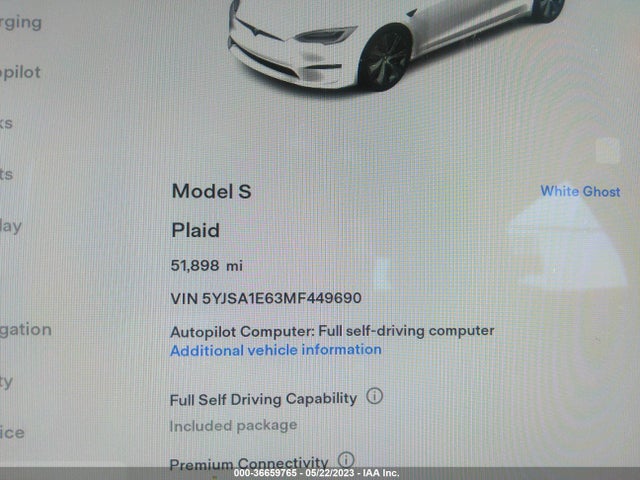 Tesla Model S Plaid 2021 5YJSA1E63MF449690 Image 7