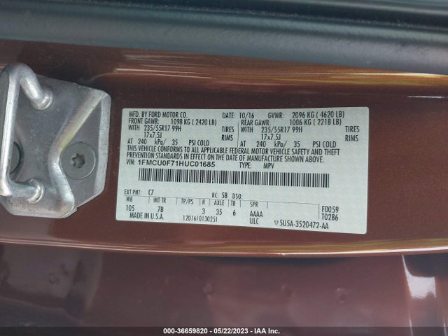 Ford ESCAPE S 2017 1FMCU0F71HUC01685 Image 11
