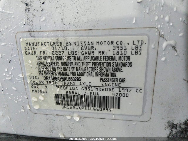 2010 NISSAN SENTRA 2.0 SR VIN: 3N1AB6AP5AL660295