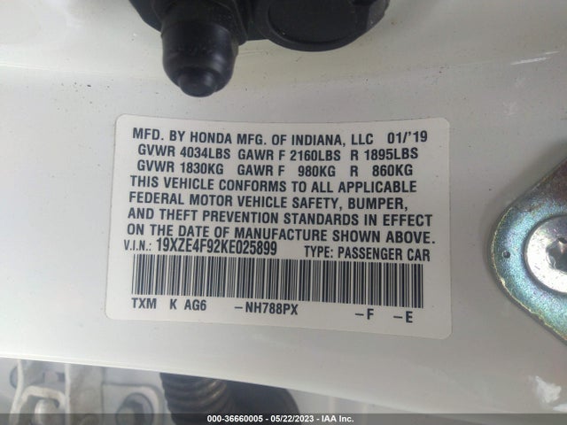 Honda Insight Touring 2019 19XZE4F92KE025899 Image 9