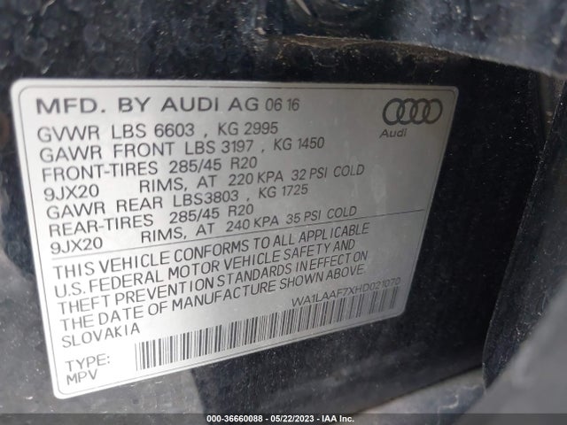 Audi Q7 Premium Plus 2017 WA1LAAF7XHD021070 Image 9