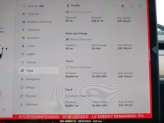 5YJ3E1EB3NF208820 Tesla Model 3 Long Range