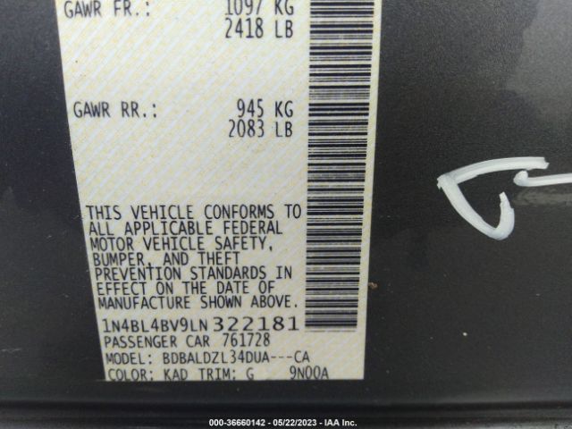 1N4BL4BV9LN322181 Nissan Altima 2.5 S