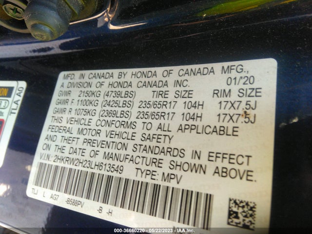 Honda CR-V LX 2020 2HKRW2H23LH613549 Image 9
