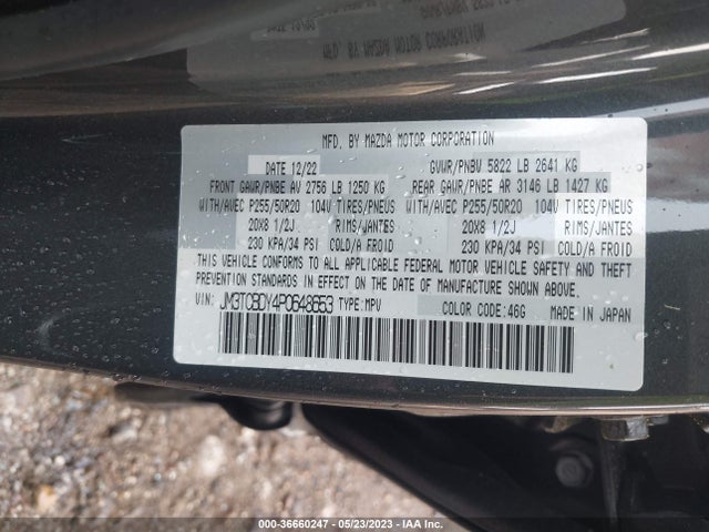 2023 MAZDA CX-9 GRAND TOURING VIN: JM3TCBDY4P0648653