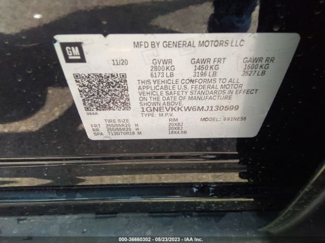 Chevrolet Traverse Premier 2021 1GNEVKKW6MJ130599 Image 9