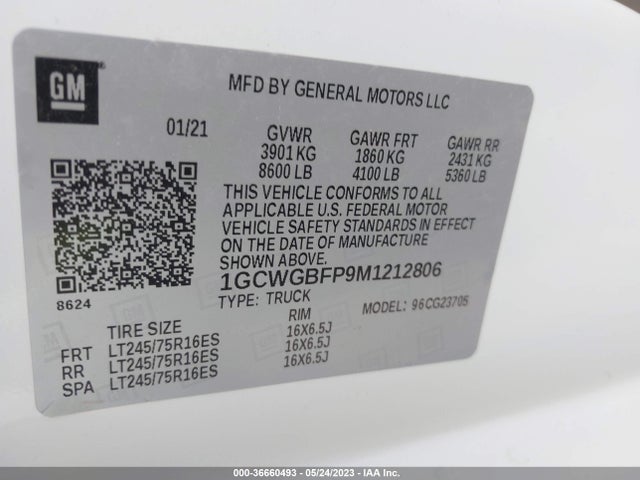 Chevrolet EXPRESS CARGO VAN 2021 1GCWGBFP9M1212806 Image 9