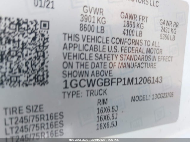 Chevrolet EXPRESS CARGO VAN 2021 1GCWGBFP1M1206143 Image 9