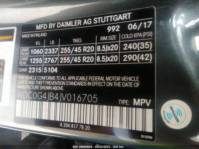 WDC0G4JB4JV016705 Mercedes-Benz Glc Glc 300