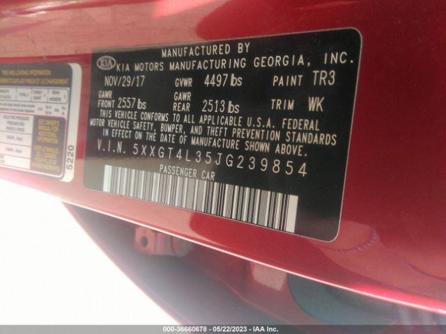5XXGT4L35JG239854 KIA Optima S