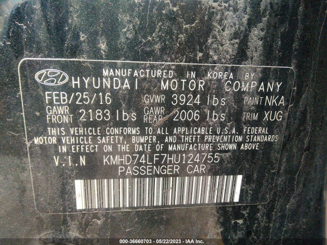Hyundai ELANTRA SE 2017 KMHD74LF7HU124755 Image 9