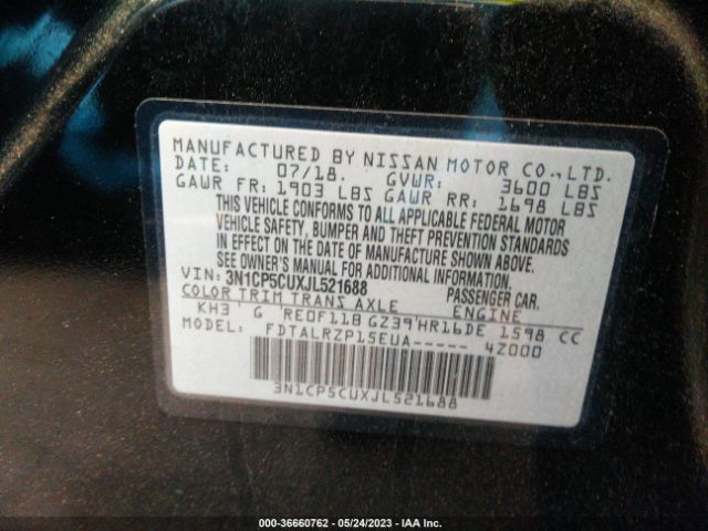 3N1CP5CUXJL521688 Nissan KICKS S