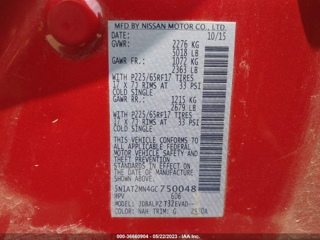 Nissan ROGUE S 2016 5N1AT2MN4GC750048 Image 10