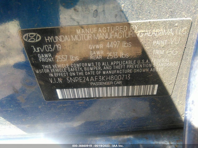 Hyundai SONATA SE 2019 5NPE24AF3KH800713 Image 9