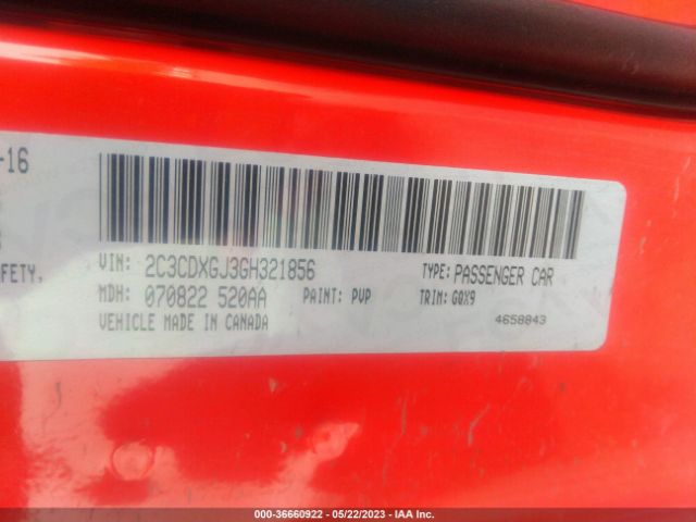 2C3CDXGJ3GH321856 Dodge Charger R/t Scat Pack