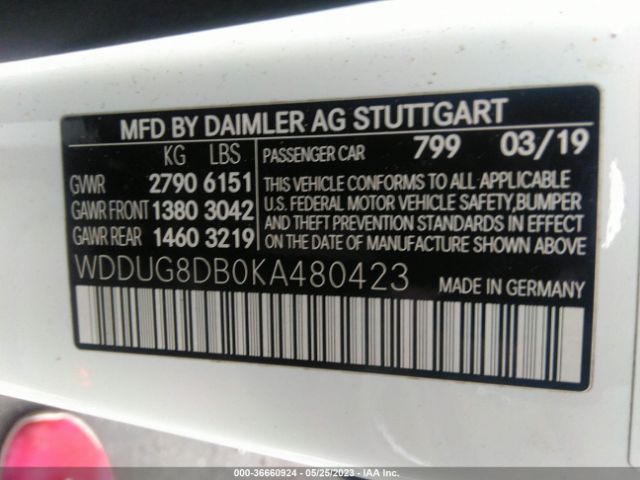 WDDUG8DB0KA480423 Mercedes-Benz S-class S 560