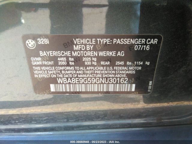 WBA8E9G59GNU30162 BMW 3 Series 328i