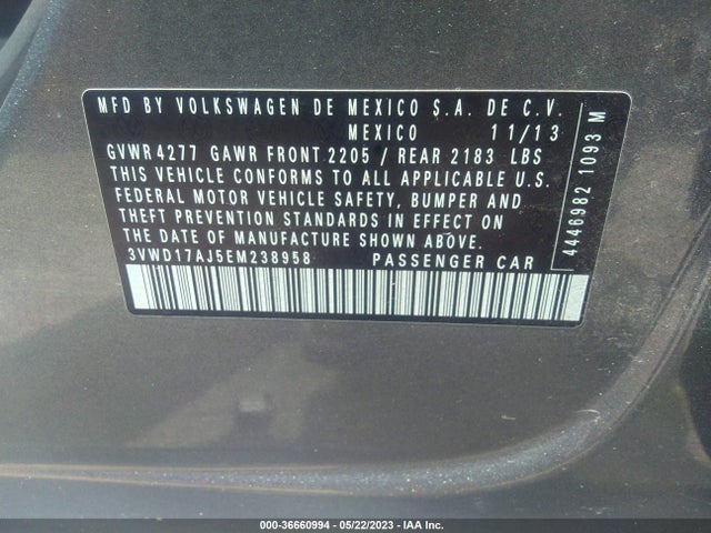 3VWD17AJ5EM238958 Volkswagen Jetta Sedan Se