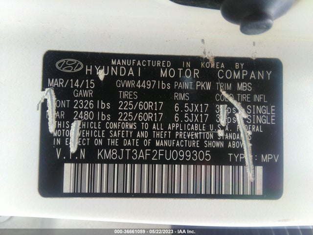 Hyundai dohc gdi nu 2015 KM8JT3AF2FU099305 Image 21
