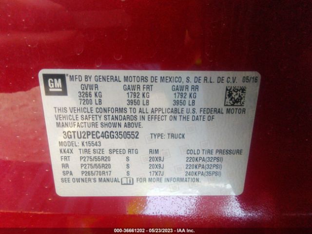 3GTU2PEC4GG350552 GMC Sierra 1500 Denali