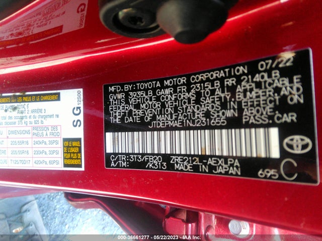 Toyota COROLLA LE 2022 JTDEPMAE1NJ231655 Image 11